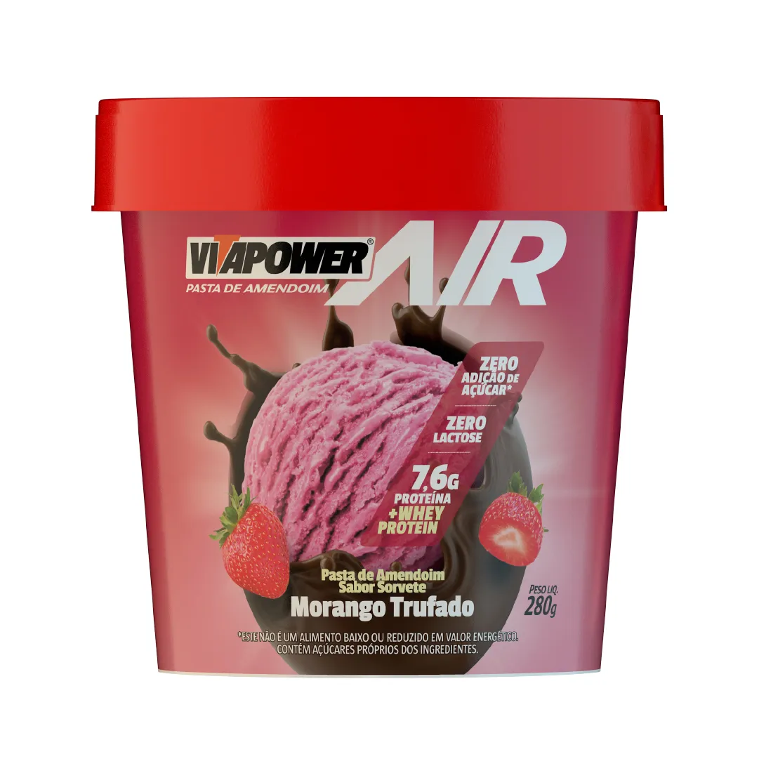 Pasta de Amendoim Morango Trufado (Vitapower)